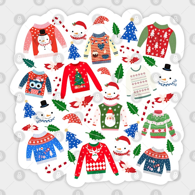 Christmas Sweaters_Blue Background Sticker by leBoosh-Designs